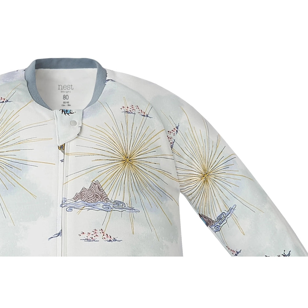 Nest Designs Organic Cotton Long Sleeve Footed Sleep Bag 1.0 Tog Ocean Wonders