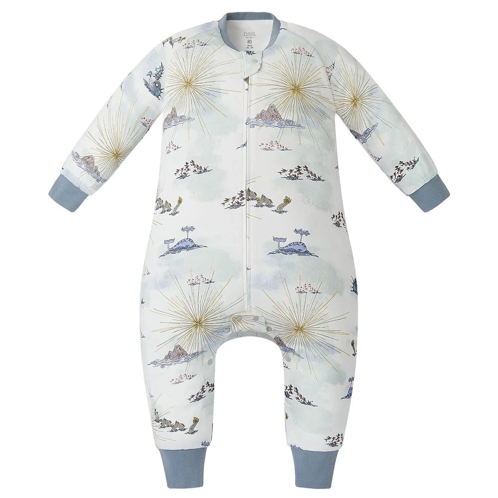Nest Designs Organic Cotton Long Sleeve Footed Sleep Bag 1.0 Tog Ocean Wonders