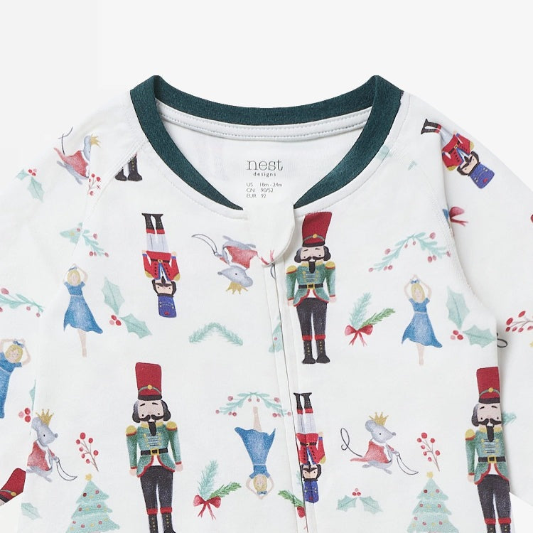 Nest Designs Organic Cotton Long Sleeve Footless Sleeper Nutcracker