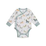 Nest Designs Long Sleeve Kimono Onesie Pony Express