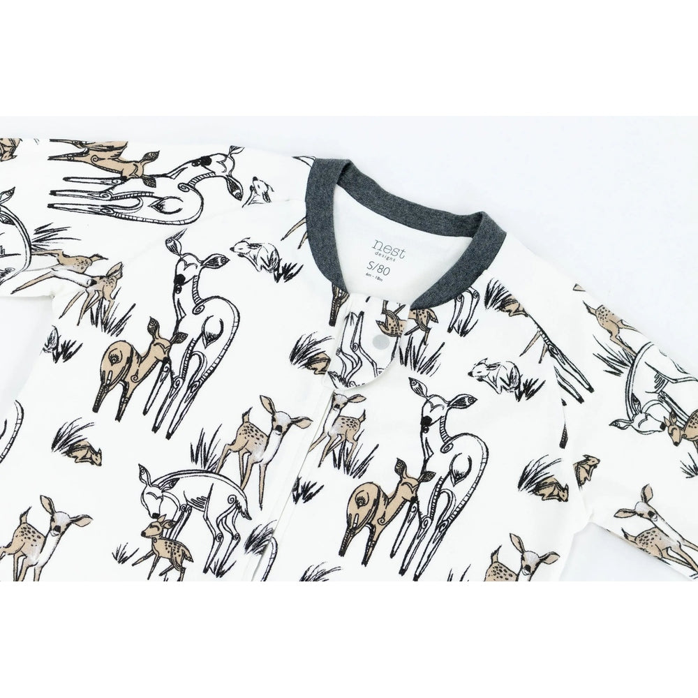 Nest Designs Organic Cotton Long Sleeve Sleep Suit 1.0 Tog Mama Deerest