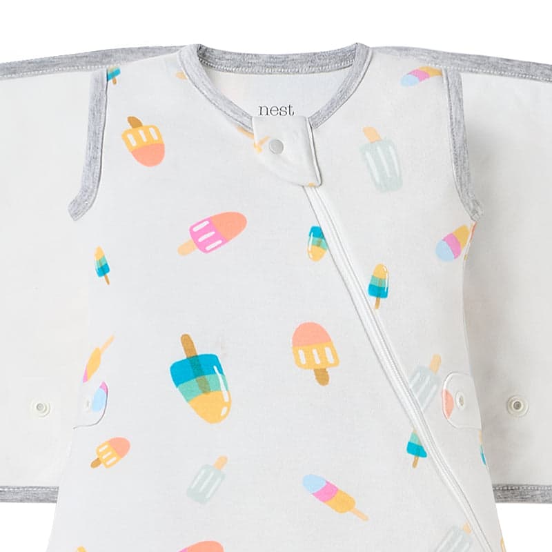 Nest Designs Organic Cotton Startle Stop Sleep Bag 0.5 Tog Summer Pops (0-6M)