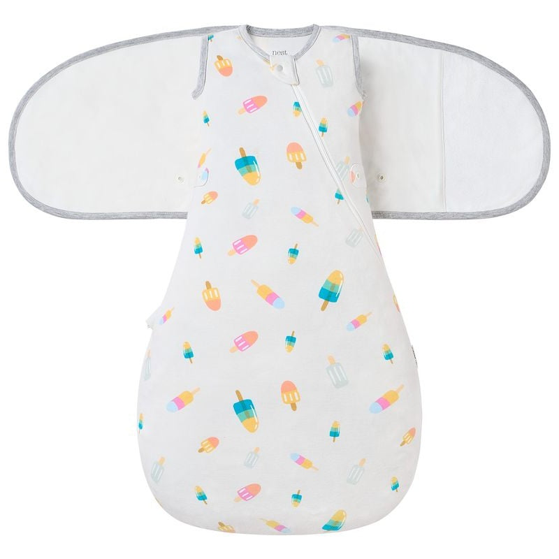 Nest Designs Organic Cotton Startle Stop Sleep Bag 0.5 Tog Summer Pops (0-6M)