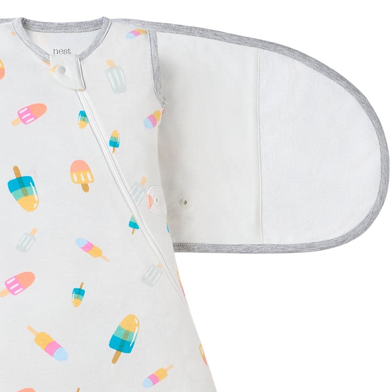 Nest Designs Organic Cotton Startle Stop Sleep Bag 0.5 Tog Summer Pops (0-6M)