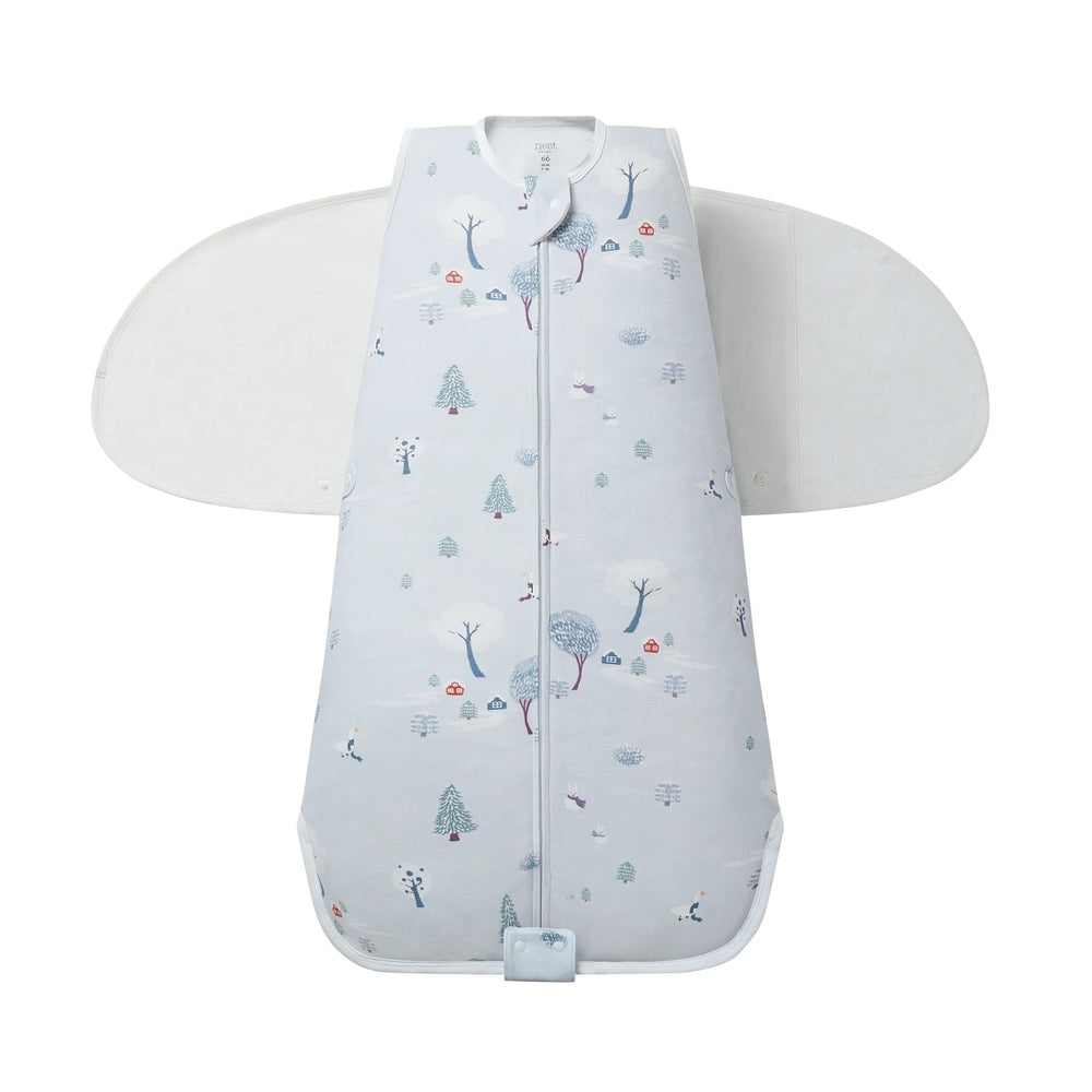 Nest Designs Organic Cotton Swaddle Sleep Bag 0.5 Tog Snowy Snuggles