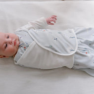 Nest Designs Organic Cotton Swaddle Sleep Bag 0.5 Tog Snowy Snuggles