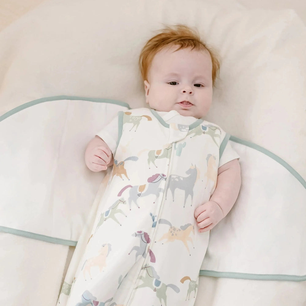 Nest Designs Organic Cotton Swaddle Sleep Bag 1.0Tog Pony Express