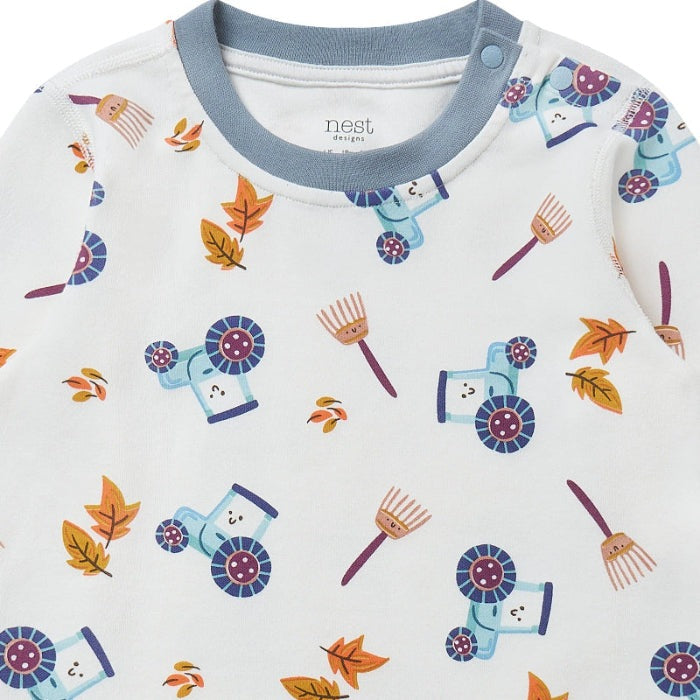 Nest Designs Organic Cotton Two-Piece Long Sleeve Pj Set On The Farm