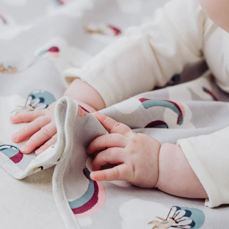 Nest Designs Organic Cotton Waterproof Change Pad Sahara Sky baby changing pad with soft printed fabric