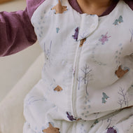 Nest Designs Raglan Bamboo Long Sleeve Footed Sleep Bag 2.5 Tog Snow Angels