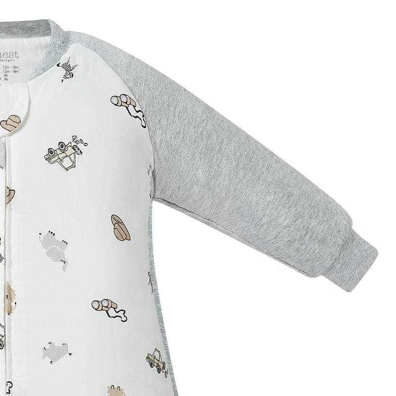 Nest Designs Raglan Bamboo Long Sleeve Footed Sleep Bag 2.5 Tog Safawhee