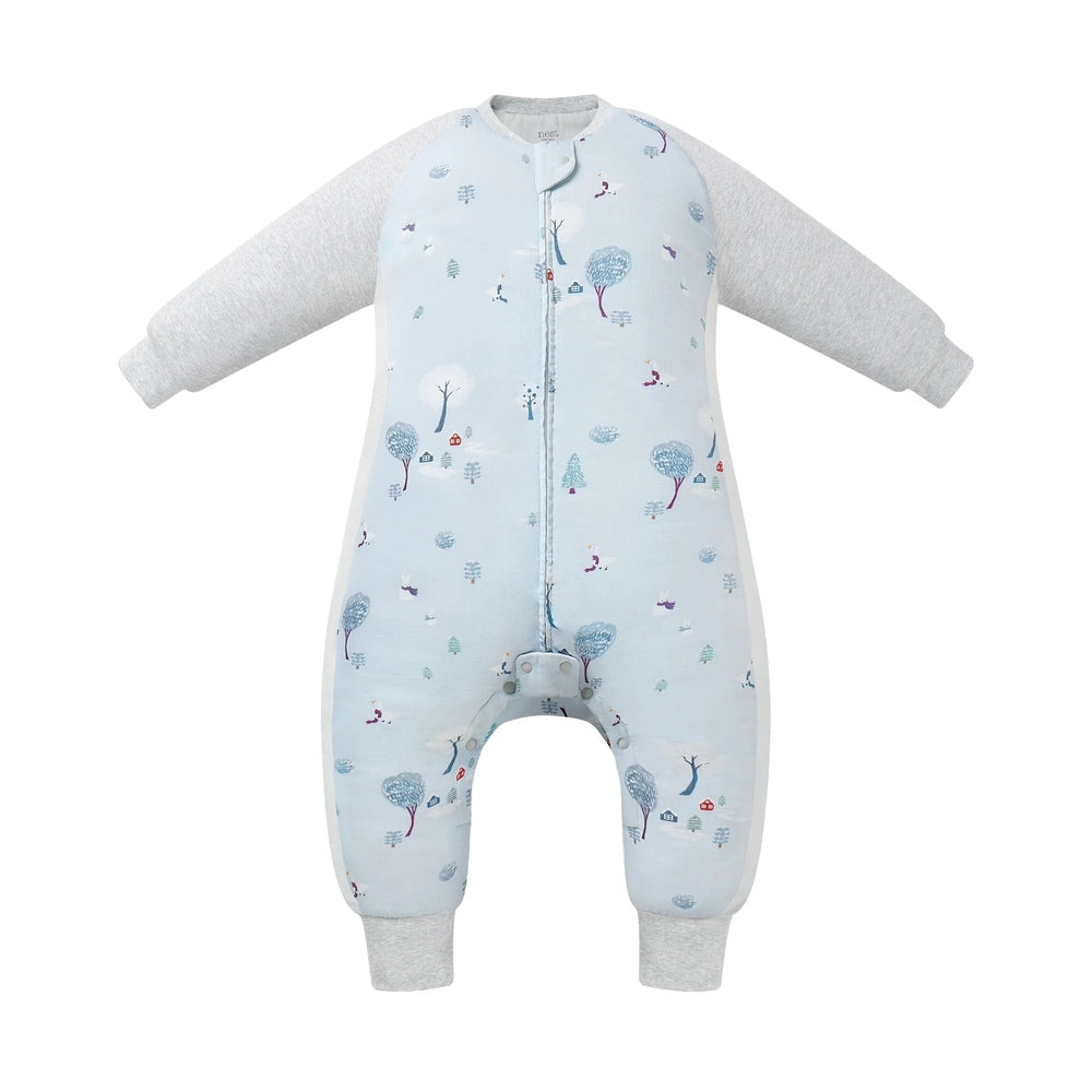 Nest Designs Raglan Bamboo Long Sleeve Footed Sleep Bag 2.5 Tog Snowy Snuggles