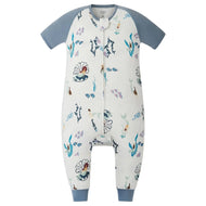 Nest Designs Raglan Bamboo Pima Short Sleeve Footed Sleep Bag 0.6 Tog Splish Splash