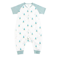Nest Designs Raglan Bamboo Pima Short Sleeve Sleep Suit 0.6 Tog The Happy Hermit