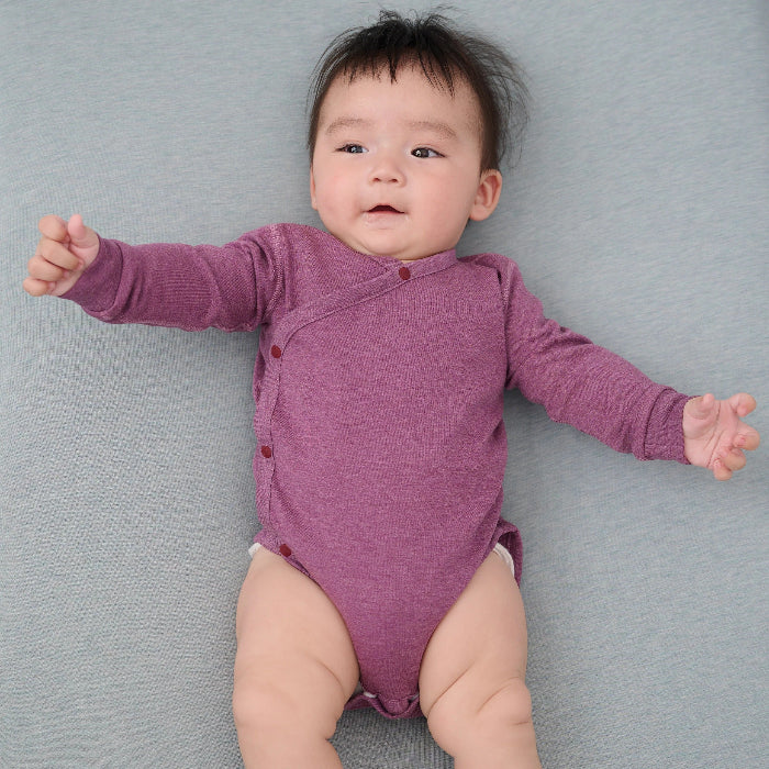 Nest Designs Tanboocel Long Sleeve Kimono Onesie Purple Gumdrop