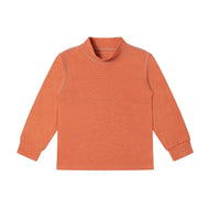 Nest Designs Tanboocel Mock Neck Long Sleeve Shirt Pantone Apricot Orange