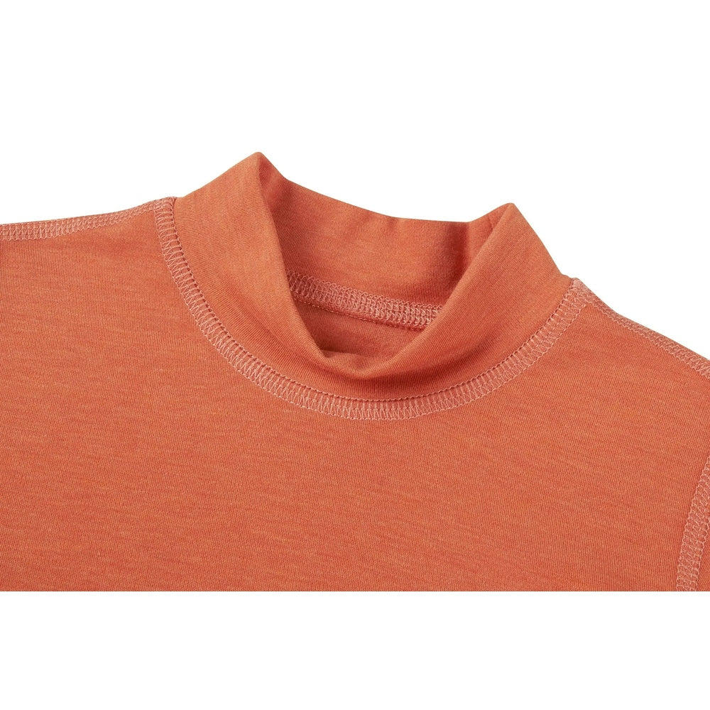 Nest Designs Tanboocel Mock Neck Long Sleeve Shirt Pantone Apricot Orange