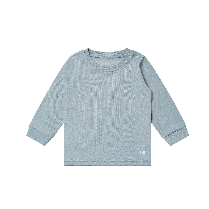 Nest Designs slate blue two-piece long-sleeve baby pajama set