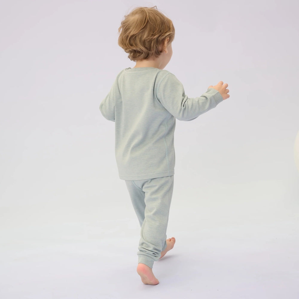 Nest Designs Tanboocel toddler two-piece long-sleeve pajama set in slate gray