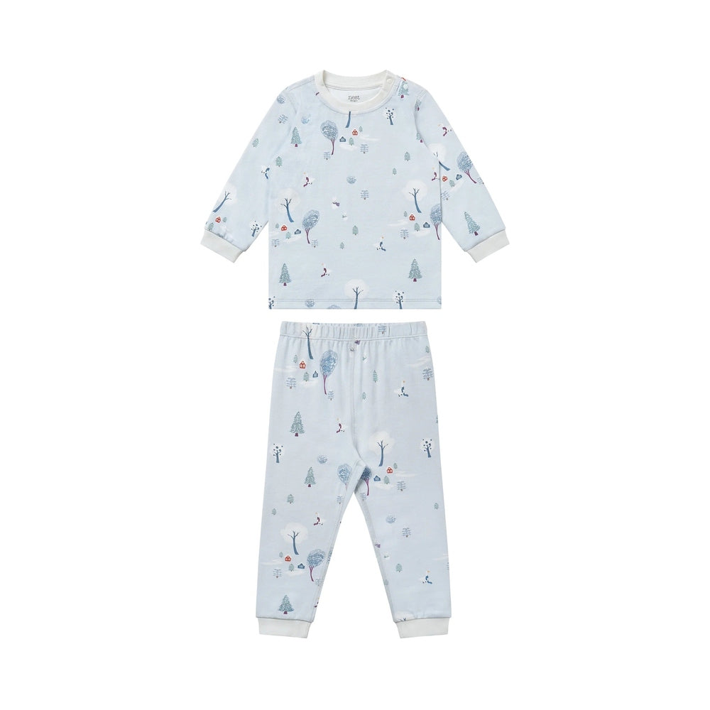 Nest Designs Two-Piece Long Sleeve Pj Set Snowy Snuggles