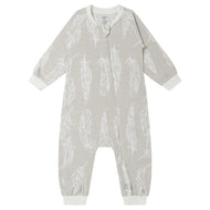 Nest Designs Zip Long Sleeve Footless Sleeper Avocado Bamboo-Feather Grey
