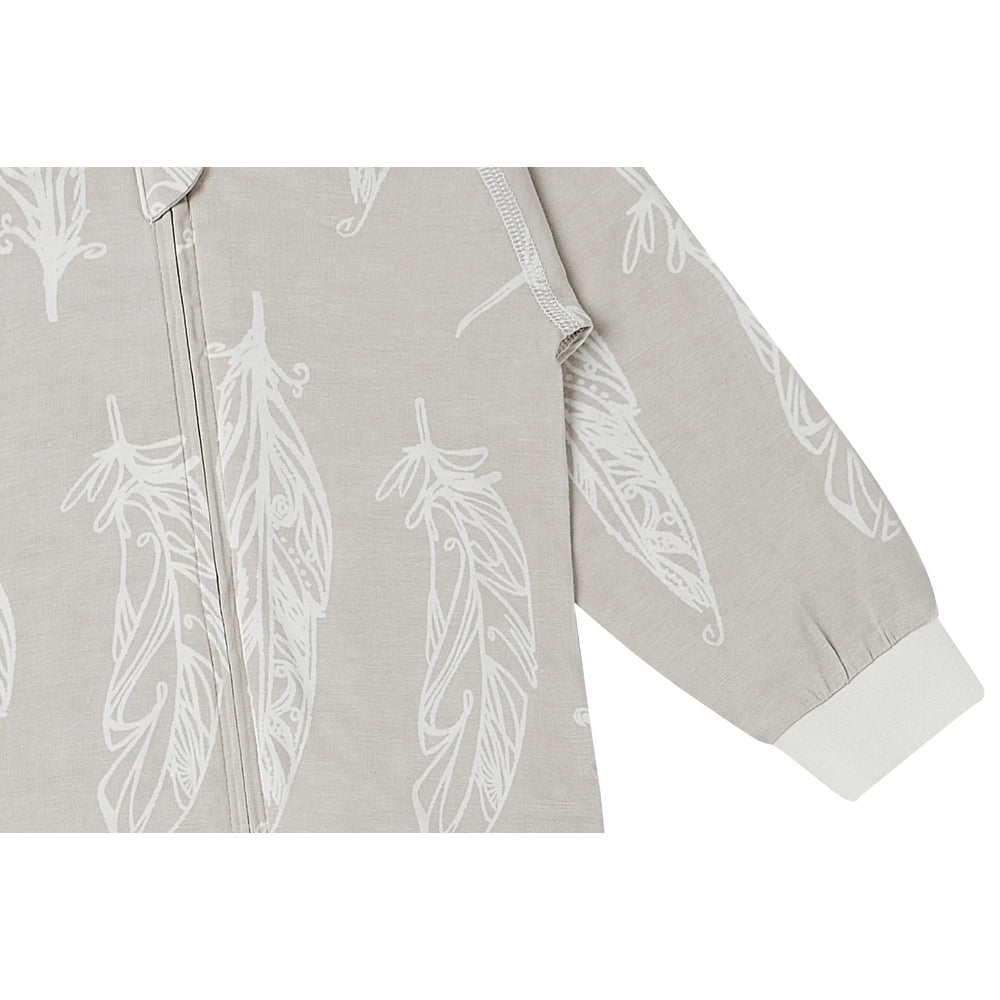 Nest Designs Zip Long Sleeve Footless Sleeper Avocado Bamboo-Feather Grey