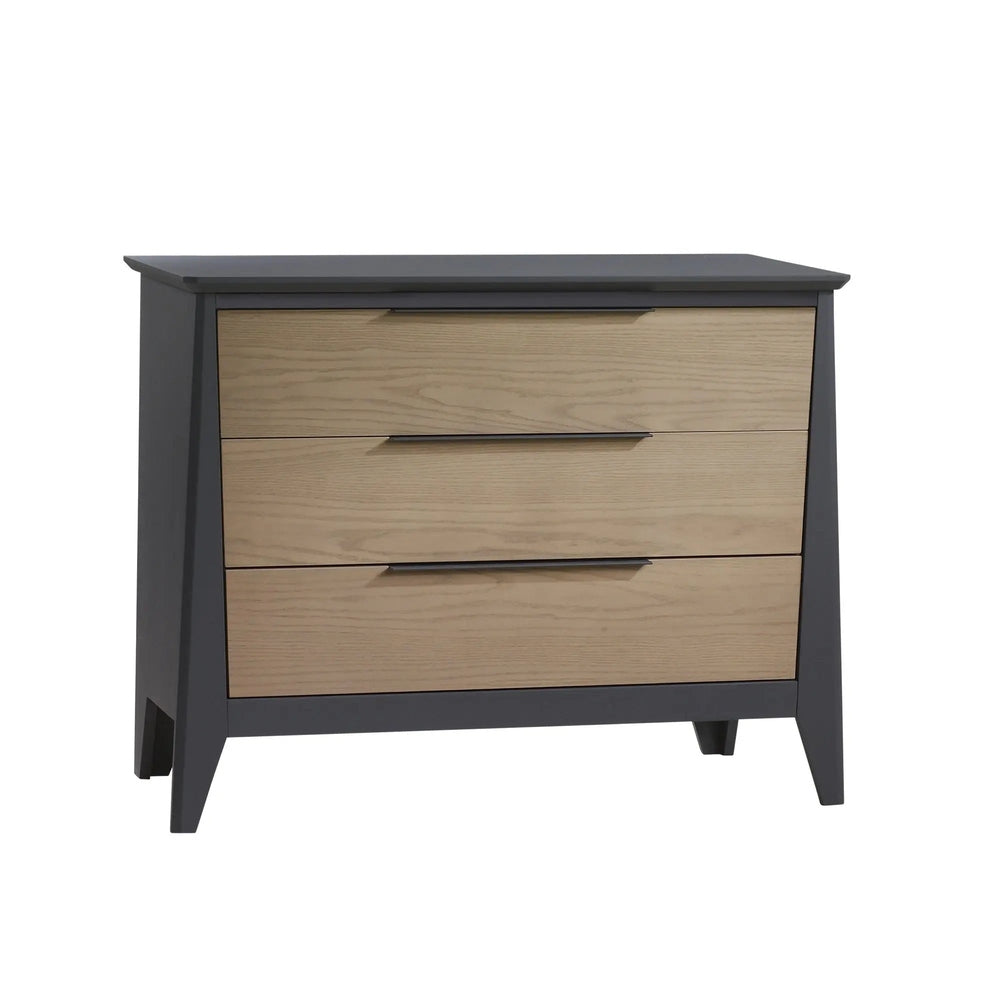 Nest Flexx Premium 3 Drawer XL Dresser in charcoal frame with natural wood drawers, sturdy and modern.