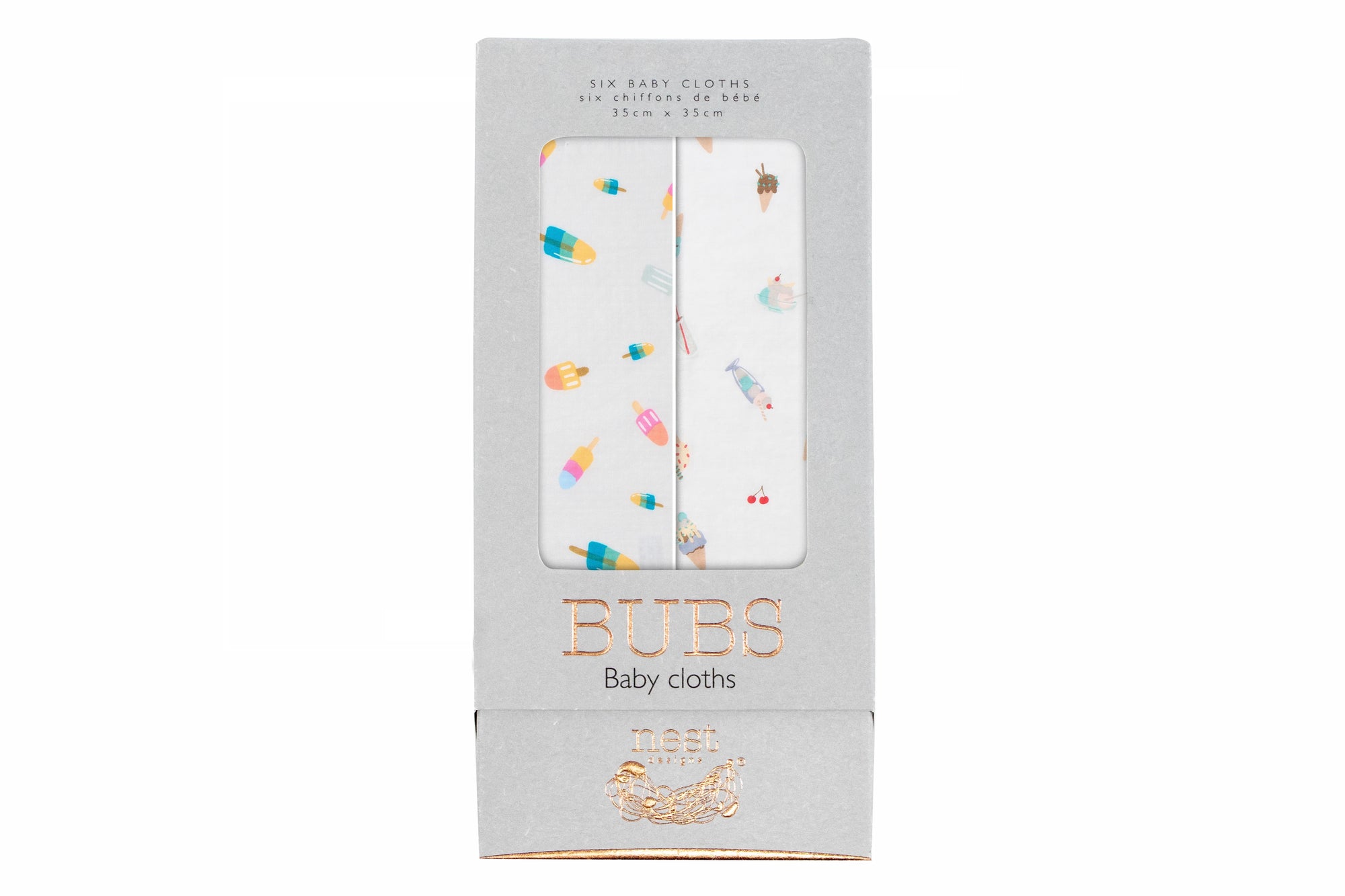 Nest Designs Bamboo Bubs Baby Washcloth Set 6 Pack Sweet Treats