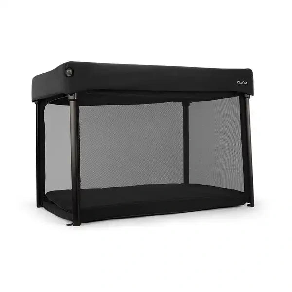 Nuna PAAL Compact Travel Playard in Caviar - angled playard mode