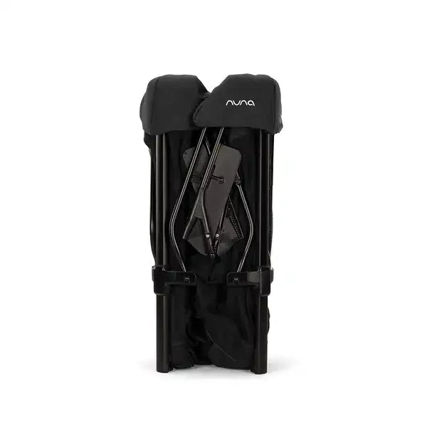 Nuna PAAL Compact Travel Playard in Caviar - folded frame