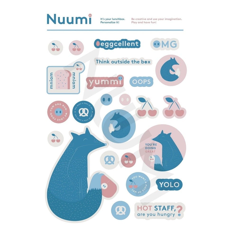 Nuumi Lunch Box With Stickers Pink
