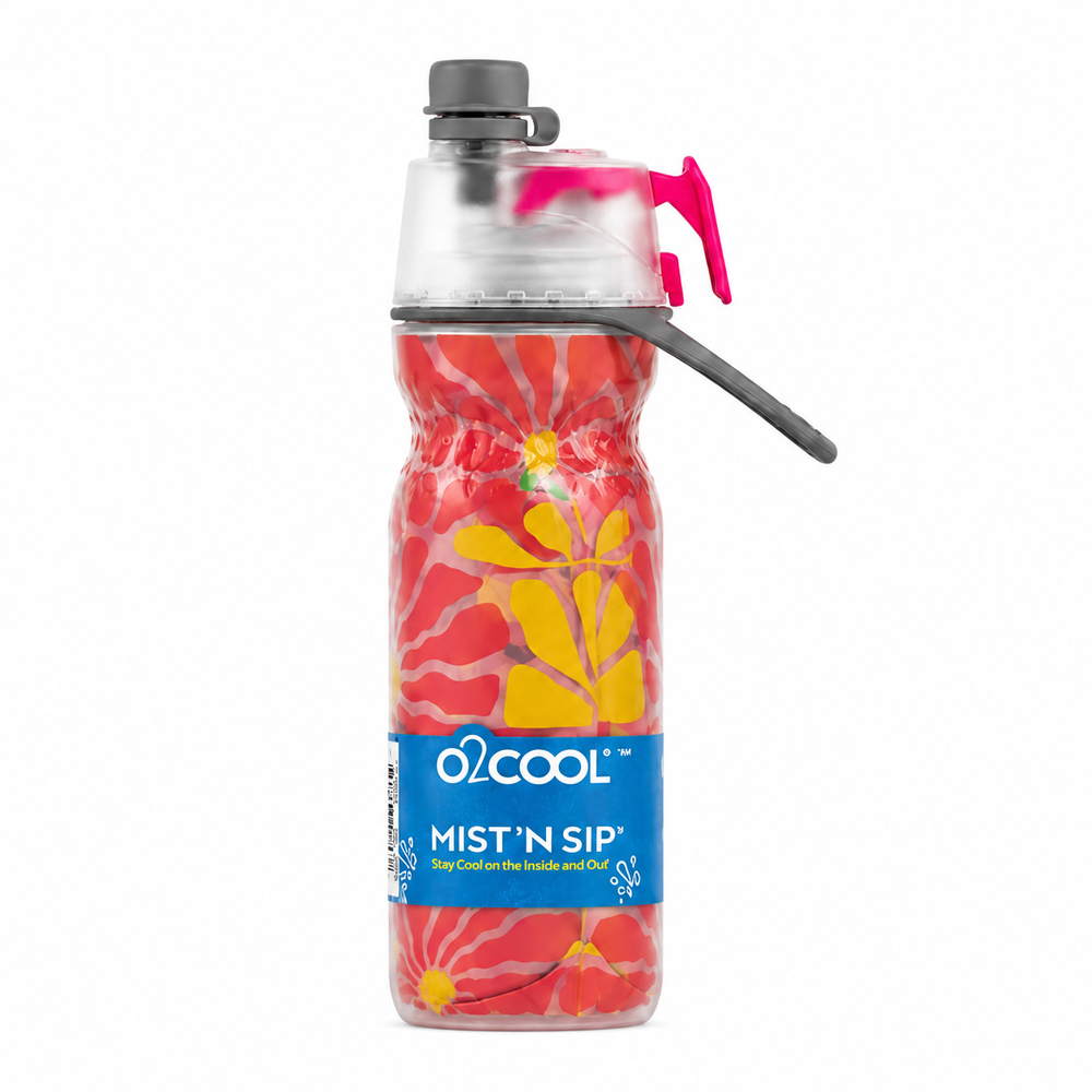O2Cool 20 oz Mist 'N Sip 2-in-1 Misting Water Bottle - Brush Stroke Multi