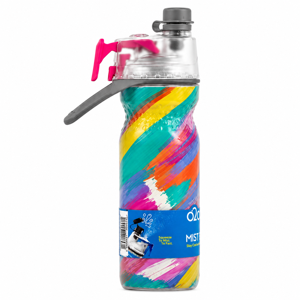 O2Cool 20 oz Mist 'N Sip 2-in-1 Misting Water Bottle - Pink Floral