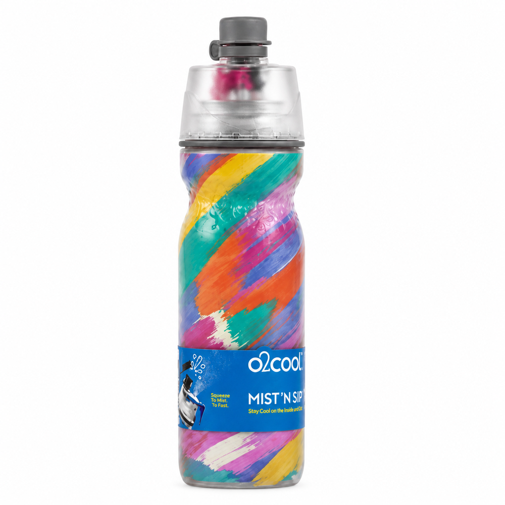 O2Cool 20 oz Mist 'N Sip 2-in-1 Misting Water Bottle - Pink Floral