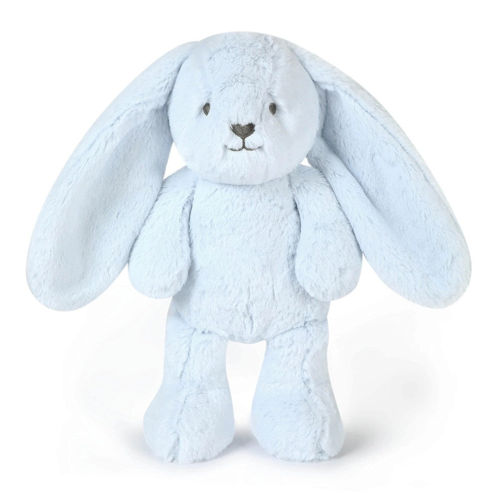 OB Designs Baxter blue bunny plush toy, soft stuffed rabbit with long ears, medium 13.5in/34cm