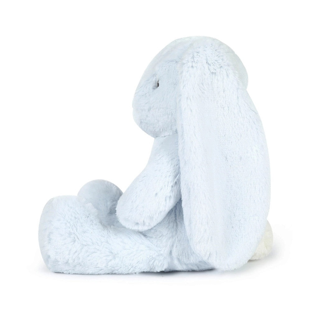 OB DESIGNS Baxter blue bunny plush toy, soft fabric, medium 13.5in/34cm