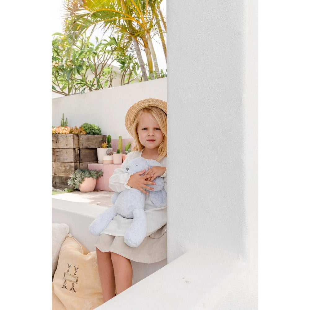 OB Designs Baxter blue bunny soft toy, medium 13.5in plush stuffed animal