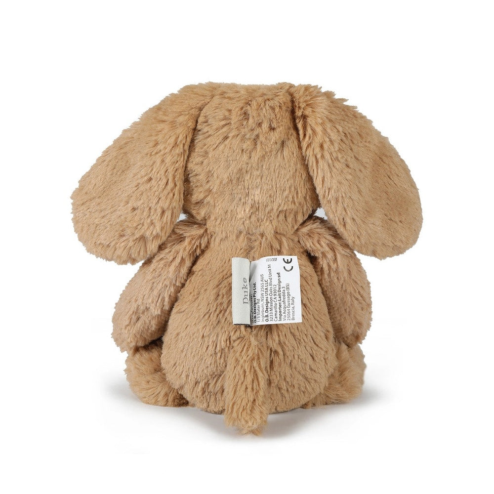 OB Designs Duke caramel plush dog stuffed toy, 10in (25 cm), soft cuddle buddy