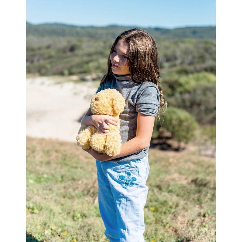 OB DESIGNS Luca Labradoodle soft toy, 11-inch cream plush teddy