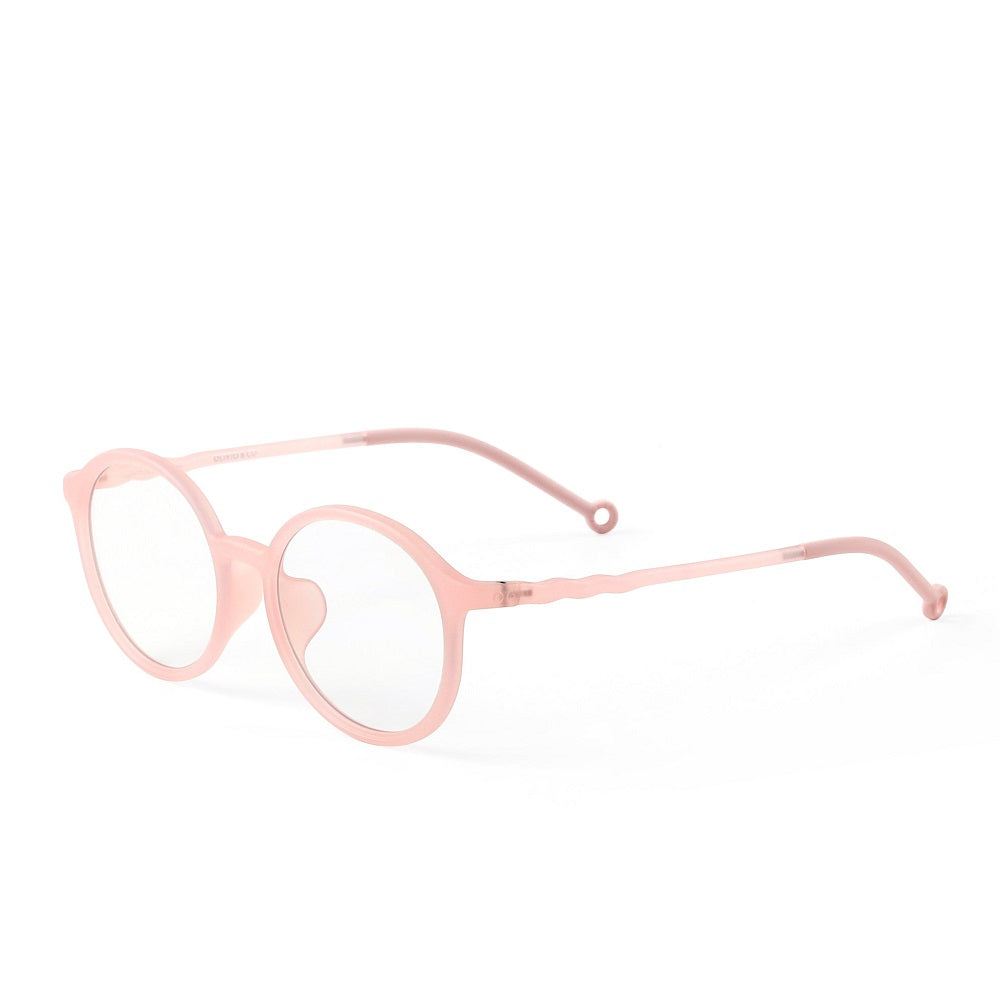 Olivio & Co oval screen glasses in seashell pink plastic frames for adults