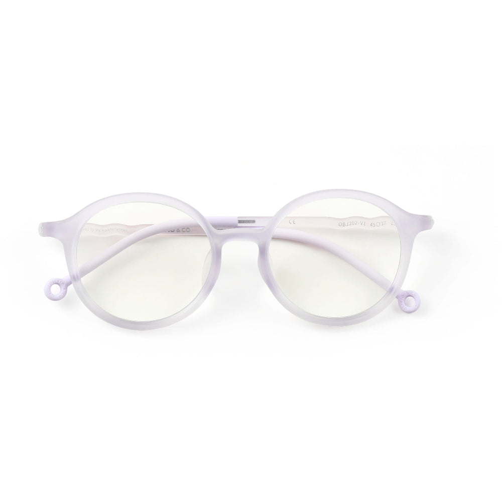 Olivio & Co oval junior screen glasses in lilac frame