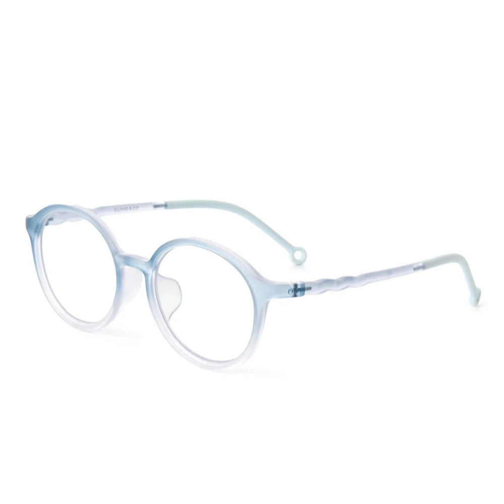 Olivio & Co Oval Screen Glasses Junior+ tranquil blue translucent plastic frames