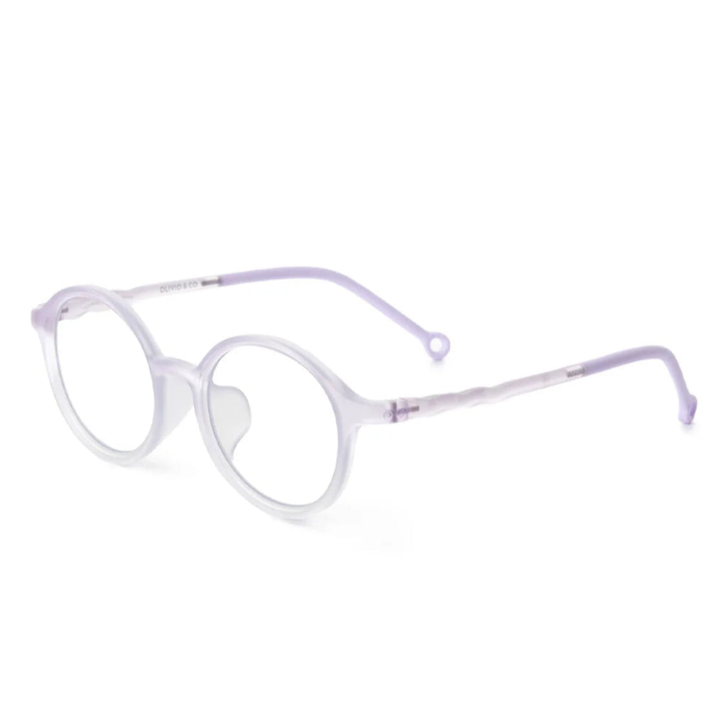 Olivio & Co Junior Oval Screen Glasses in tranquil lavender with clear frames