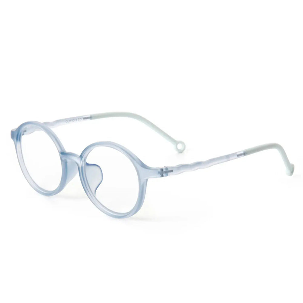 Olivio & Co oval screen glasses for kids, sky blue transparent frame