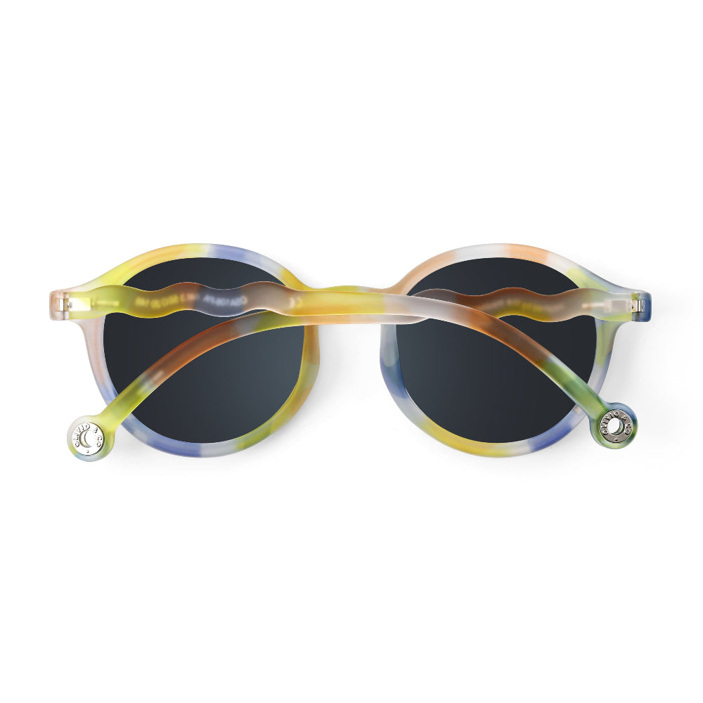 Olivio & Co oval sunglasses in rainbow tortoise acetate with dark lenses