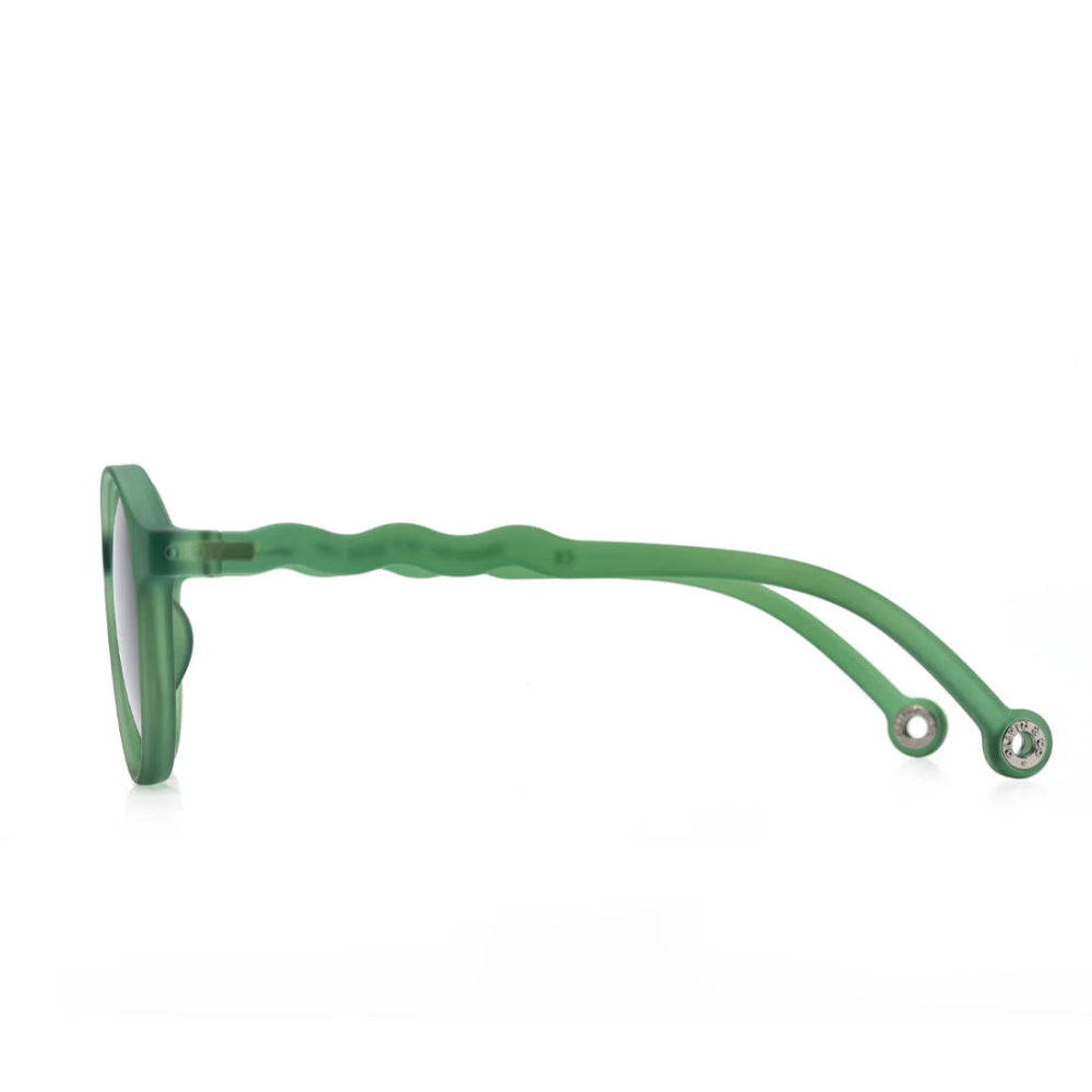 Olivio & Co oval sunglasses in olive green with wavy temple arms