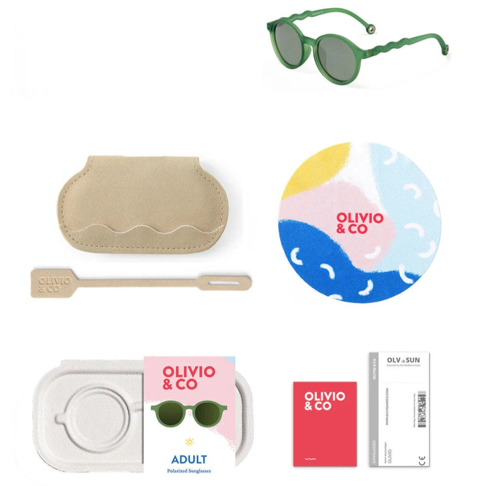 Olivio & Co Oval Sunglasses Adult Classic Olivio Olive Green