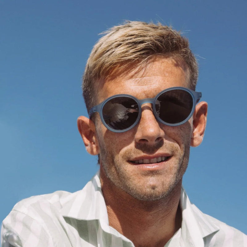 Olivio & Co Oval Sunglasses Adult Seaside Stripes Navy Blue