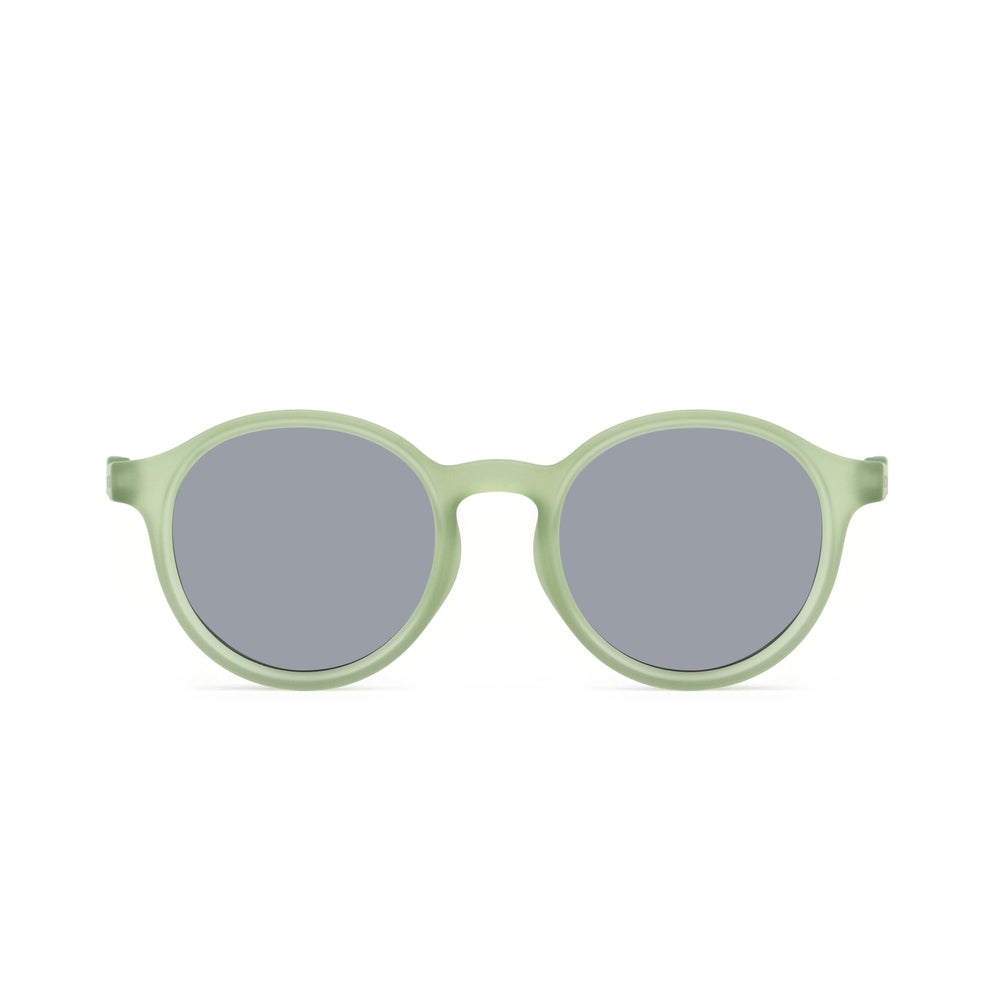 Olivio & Co Junior+ Classic Oval Sunglasses in light leaf green frame with grey lenses