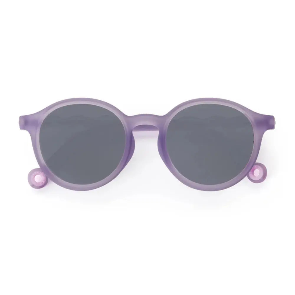 Olivio & Co Oval Sunglasses Junior Classic in shell purple with dark lenses, shown front-on.